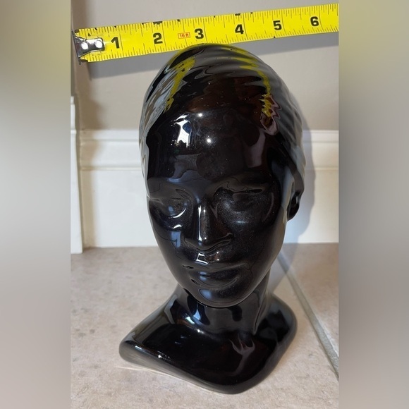 Vintage Retro 1980’s Black Ceramic Head-wrapped Woman - Picture 6 of 7